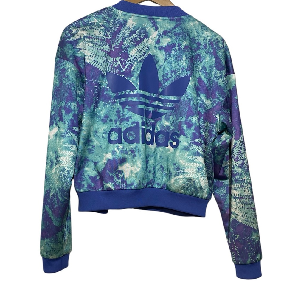 ADIDAS OCEAN ELEMENT CROPPED SPORTY CHIC JACKET COLOR BLUE SIZE M